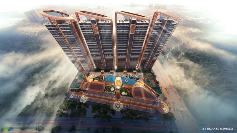 Aerial view of the development